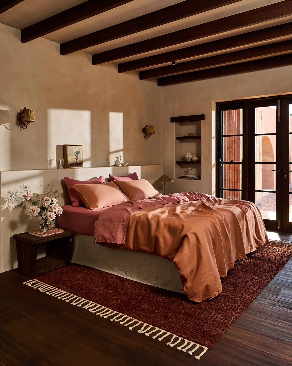 Pink Clay 100% French Flax Linen Sheet Set - Image 4