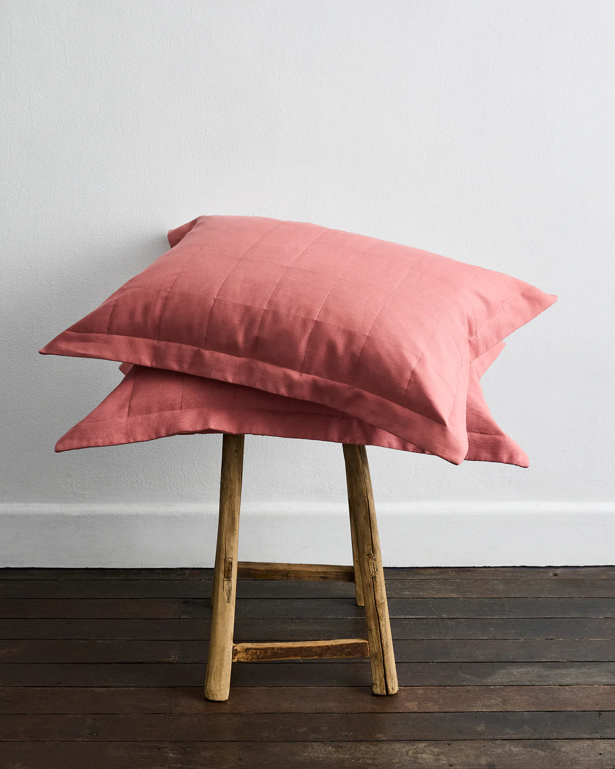 Pink Clay Quilted Pillowcases (Set of Two)