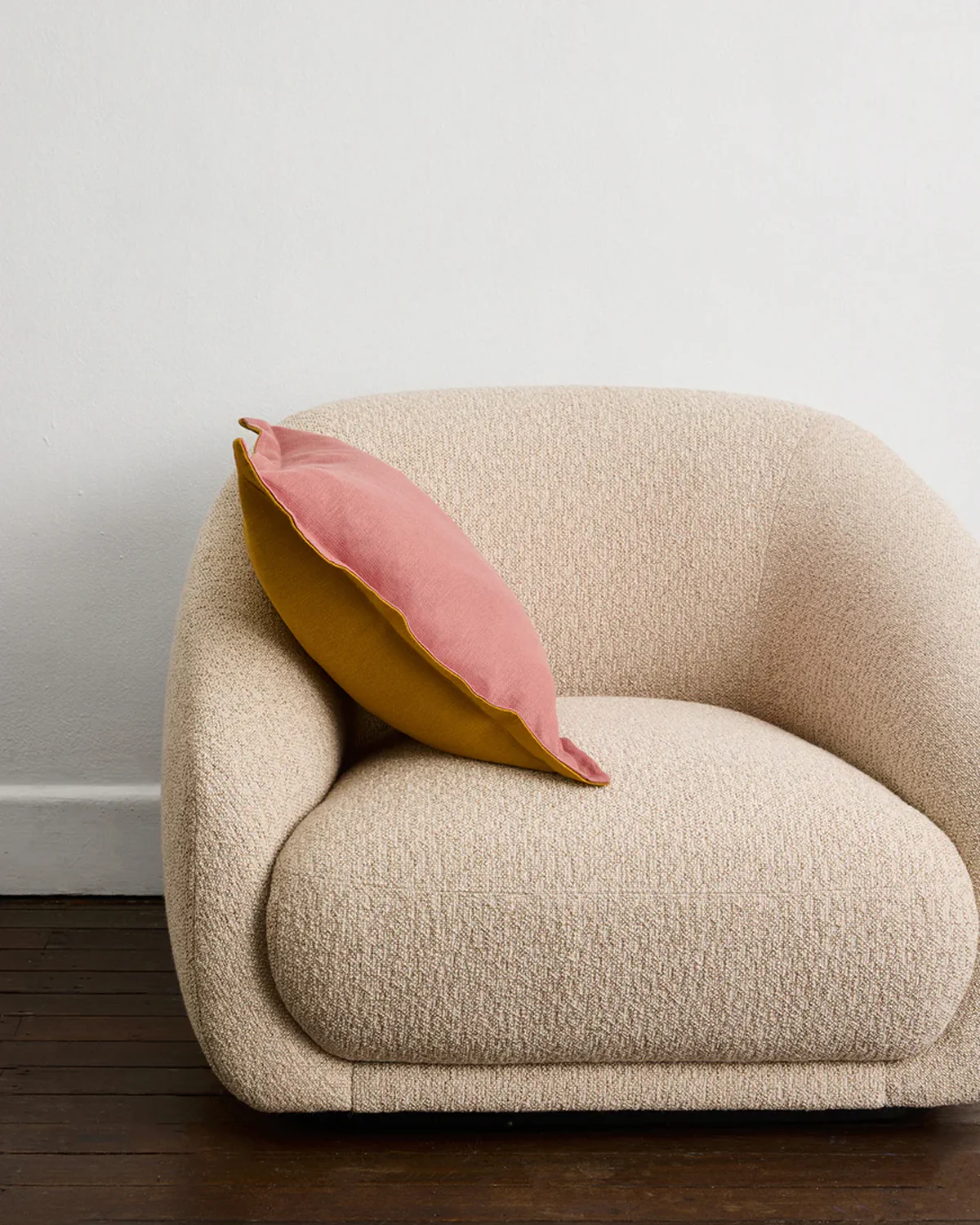 Pink Clay & Turmeric 100% French Flax Linen Cushion Cover - Image 2