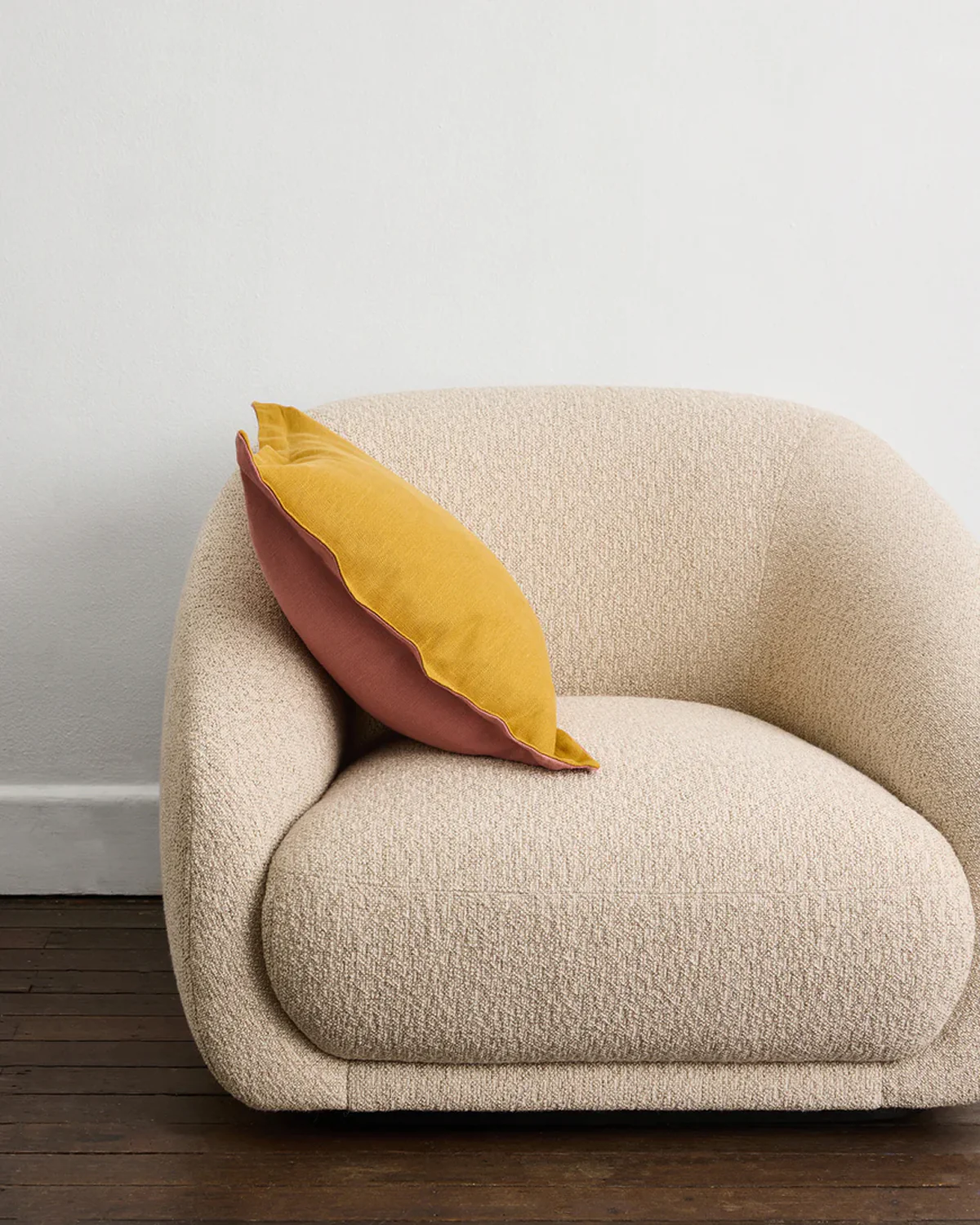 Pink Clay & Turmeric 100% French Flax Linen Cushion Cover - Image 3