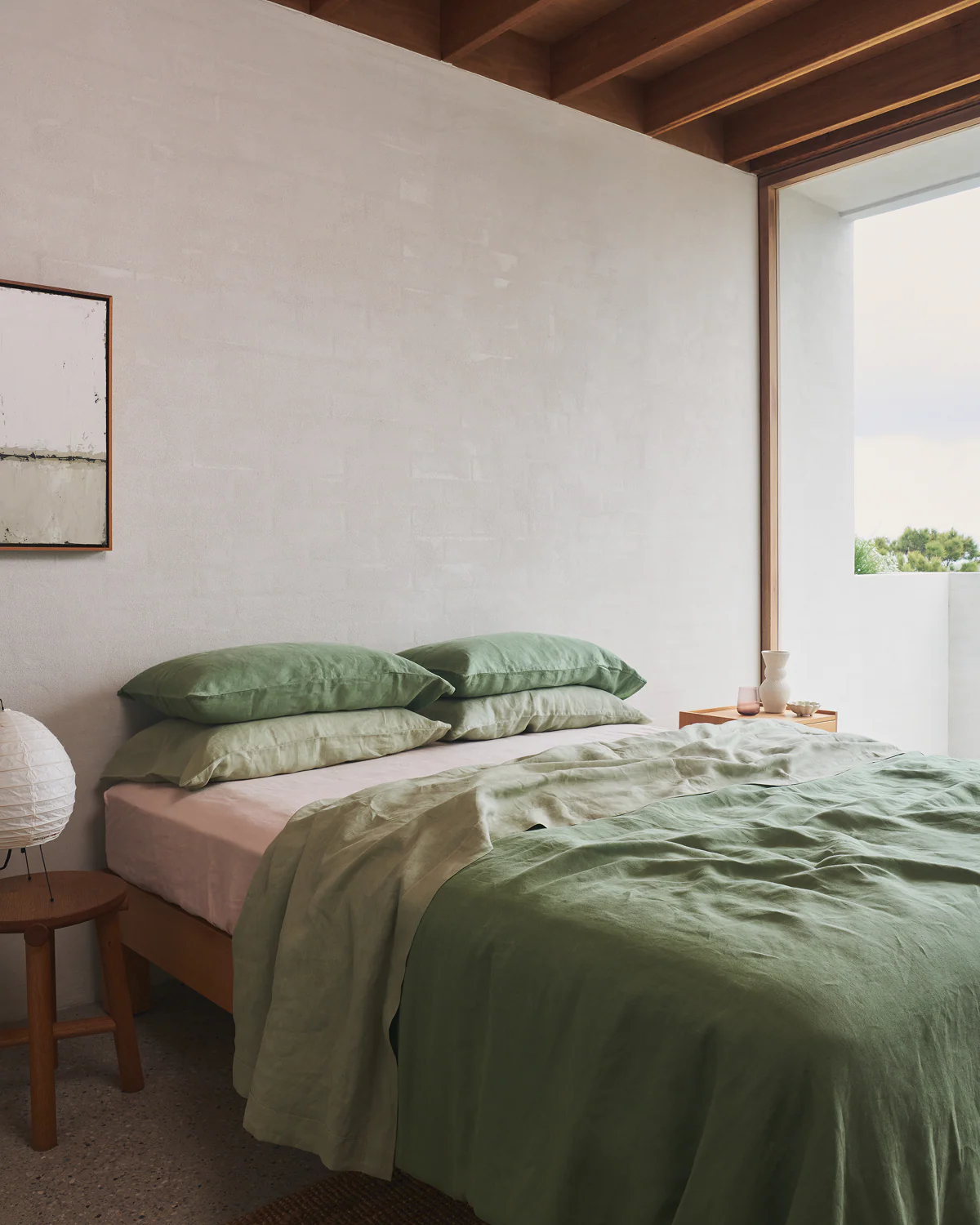 Sage 100% French Flax Linen Flat Sheet - Image 5