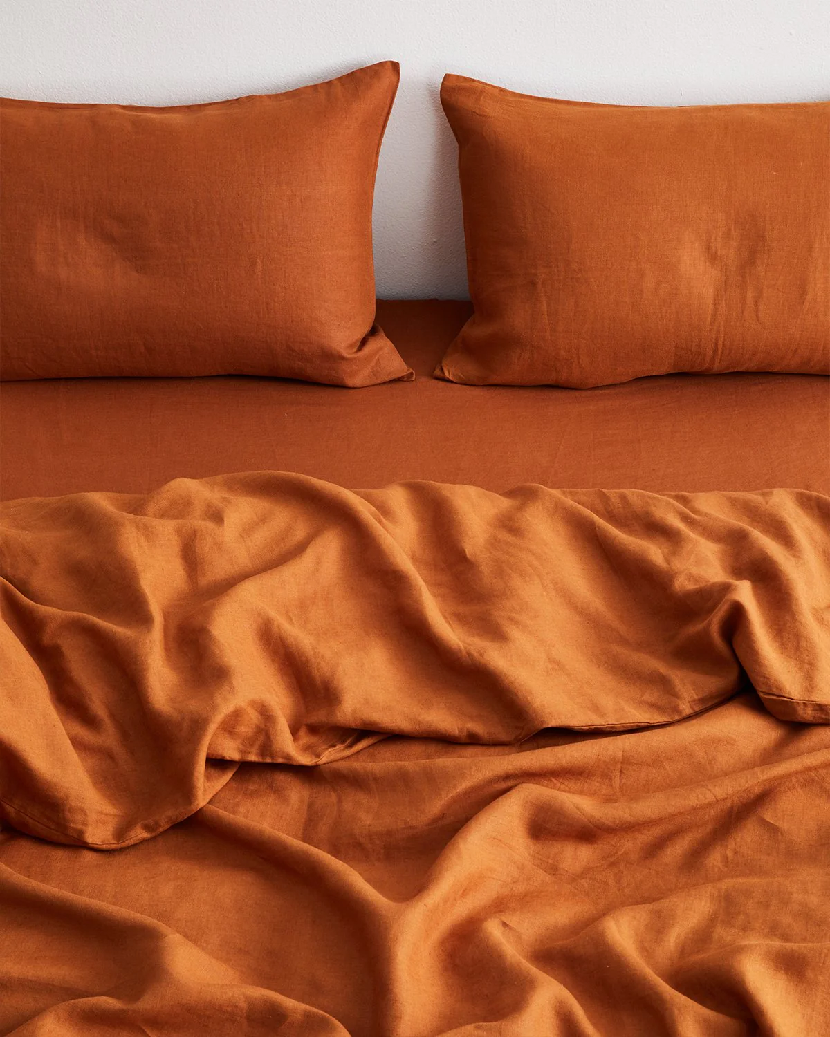 Rust 100% French Flax Linen Bedding Set - Image 4