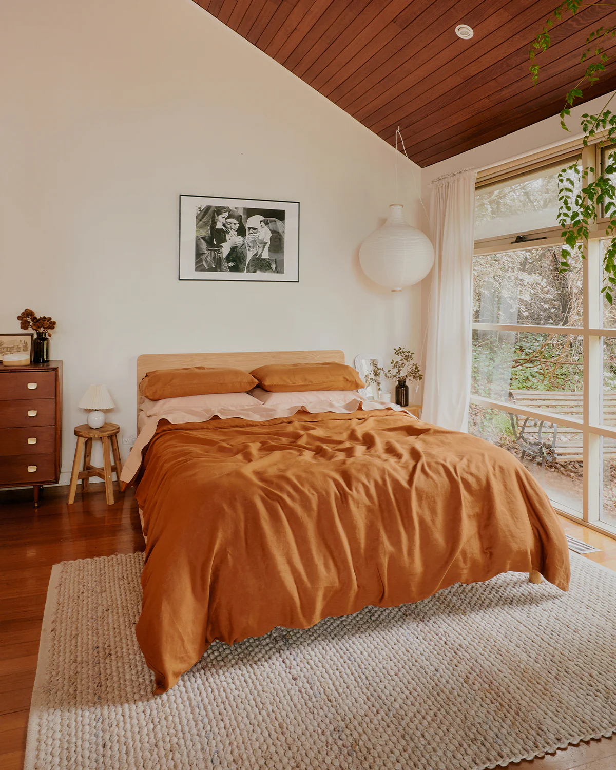 Rust 100% French Flax Linen Bedding Set - Image 5