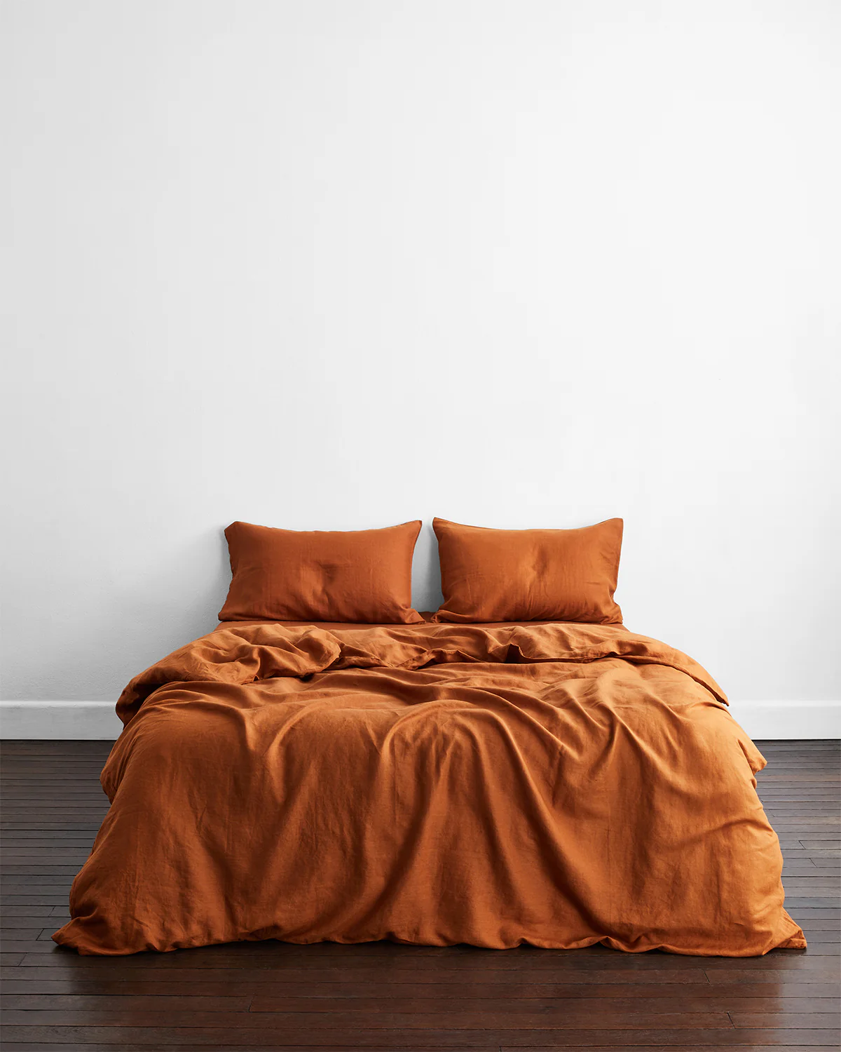 Rust 100% French Flax Linen Duvet Cover - Image 2
