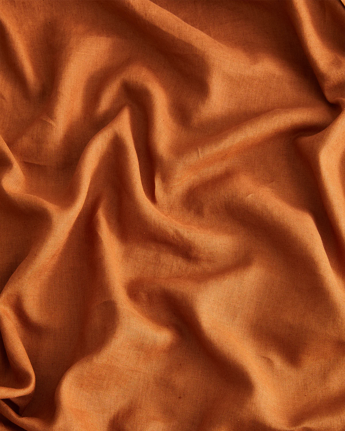 Rust 100% French Flax Linen Flat Sheet - Image 4