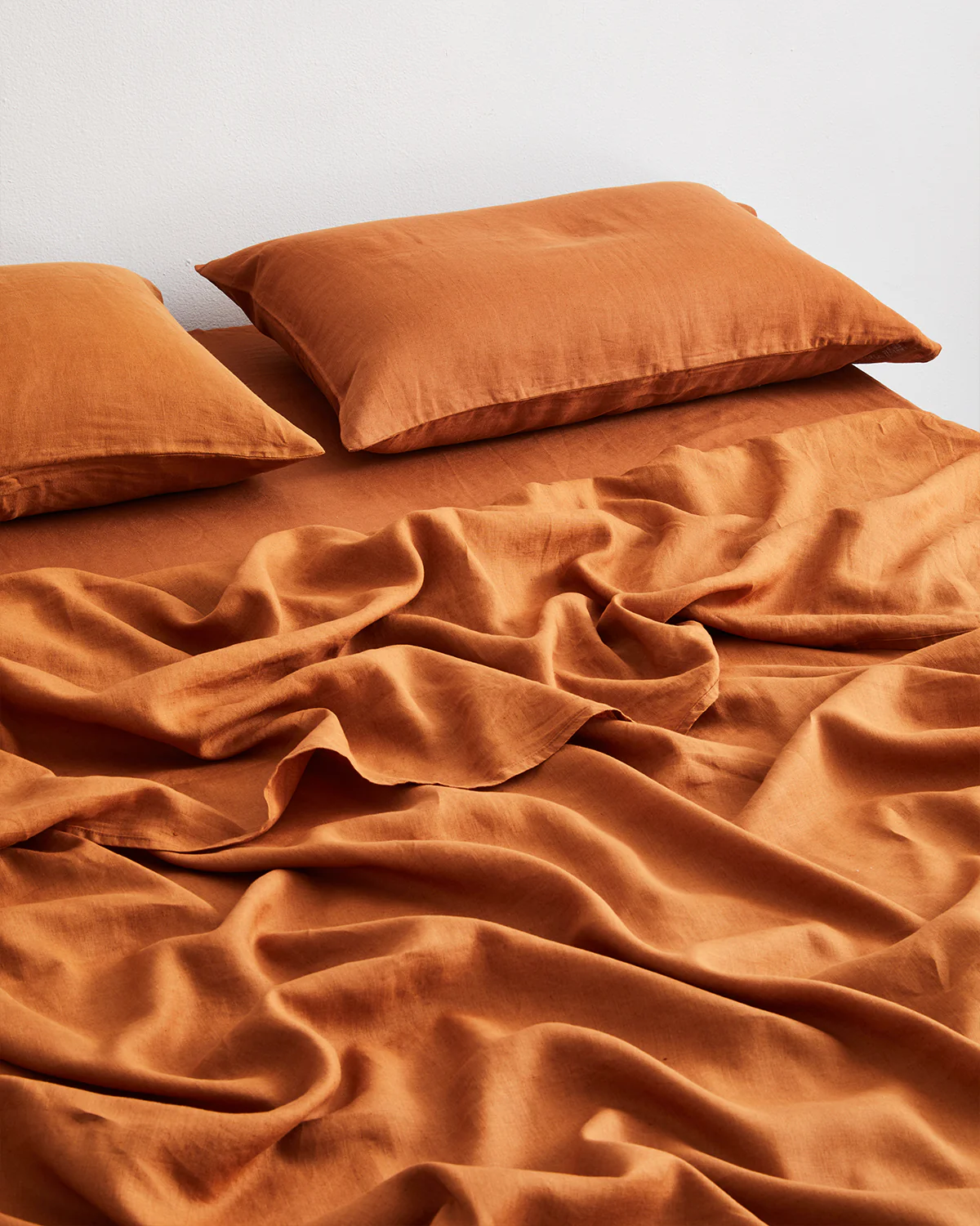 Rust 100% French Flax Linen Sheet Set - Image 3