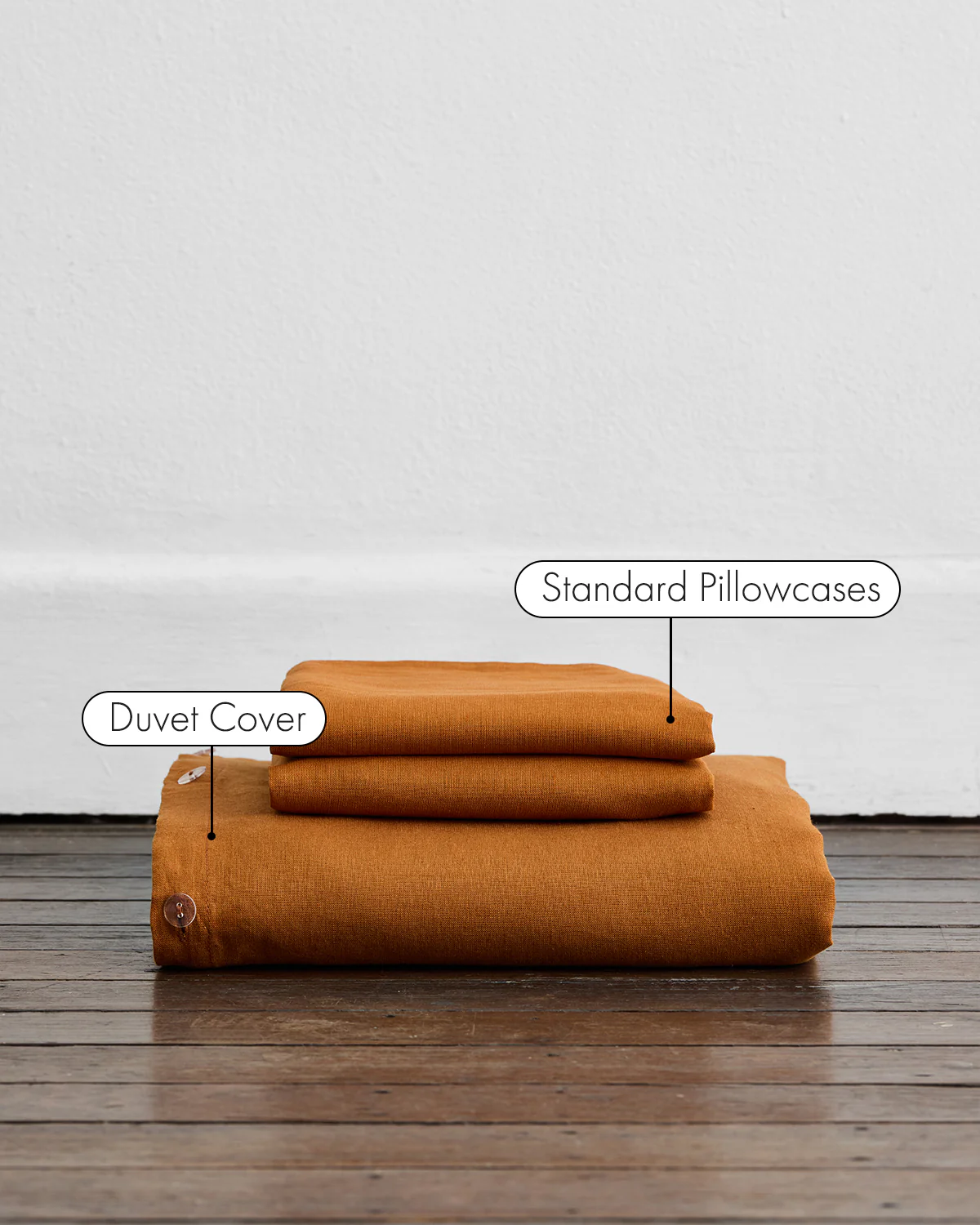 Rust 100% French Flax Linen Duvet Cover Set - Image 2