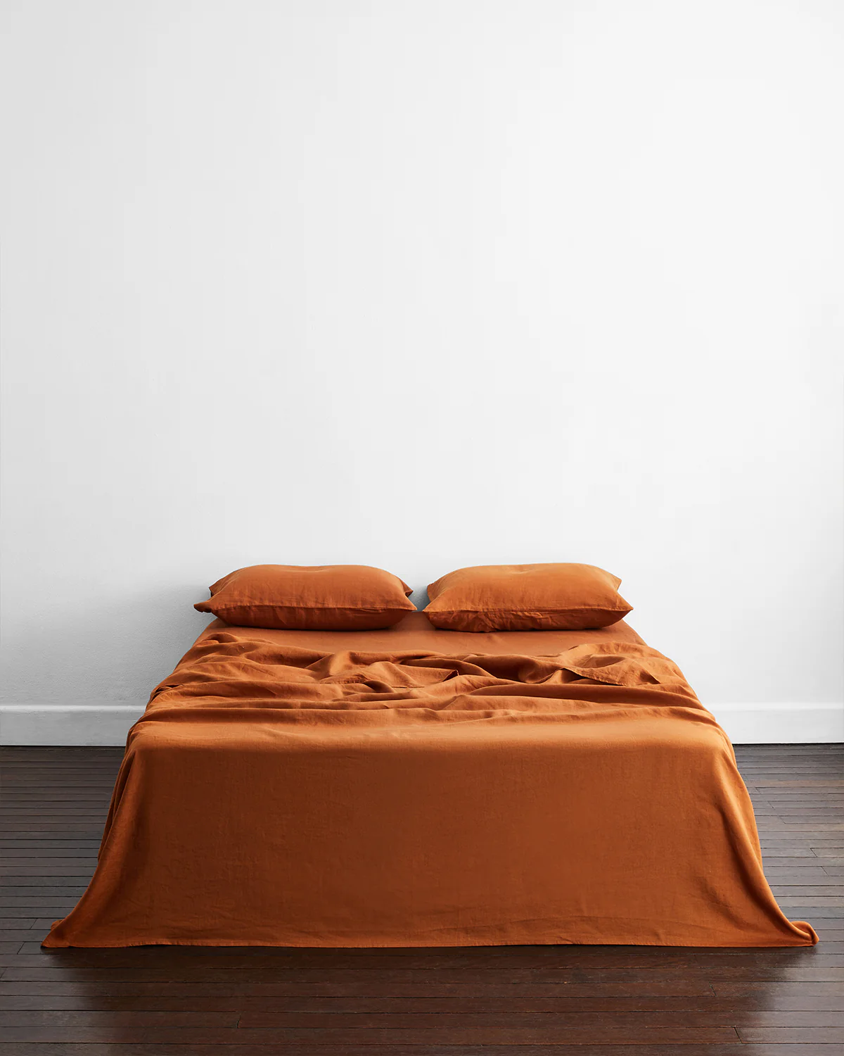 Rust 100% French Flax Linen King Pillowcases (Set of Two) - Image 2