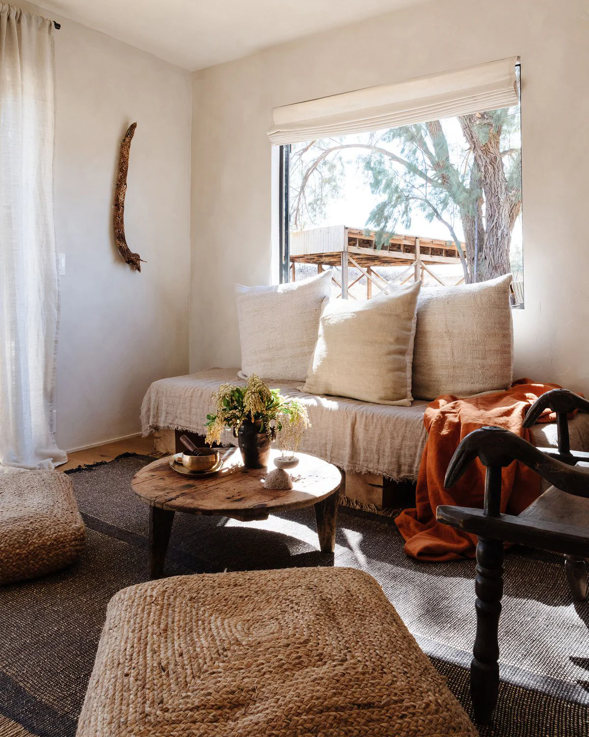 Rust 100% French Flax Linen Throw - Image 3