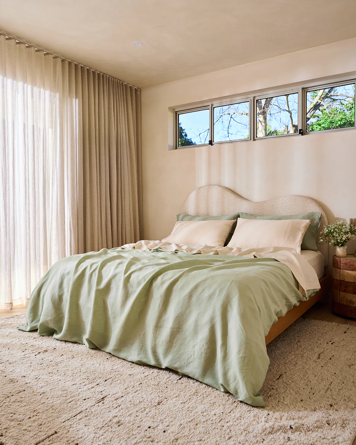 Sage 100% French Flax Linen Duvet Cover - Image 5