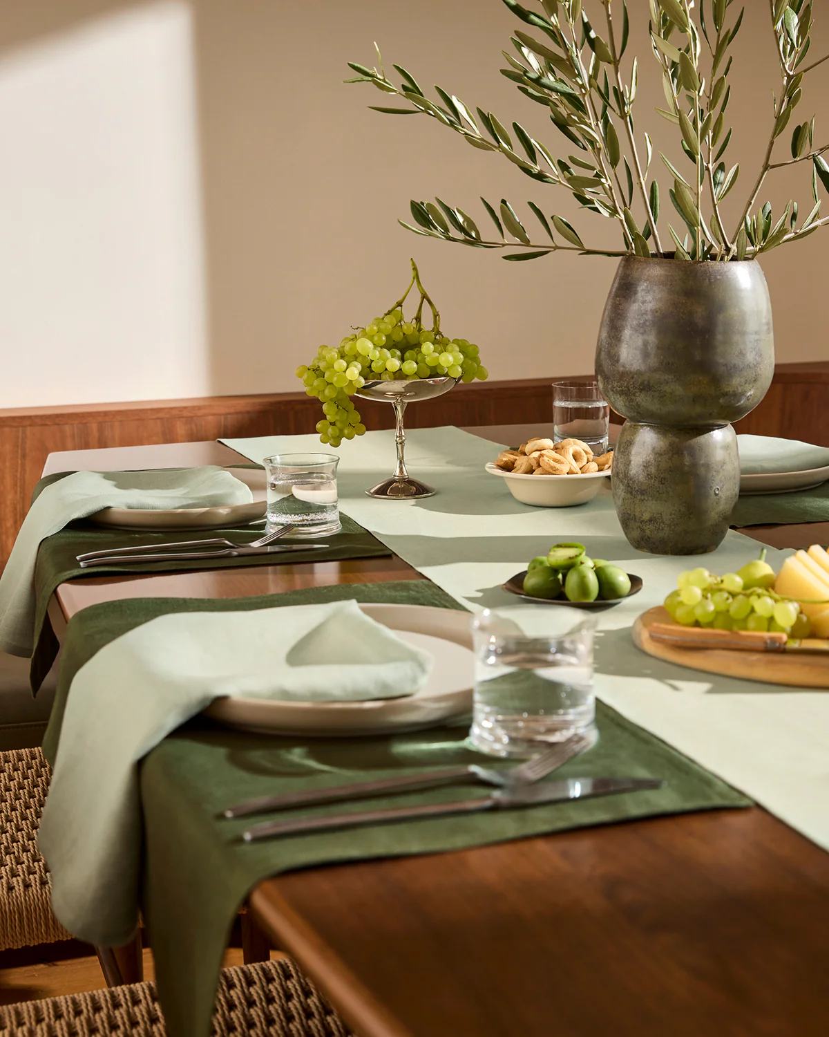 Sage 100% French Flax Linen Table Runner - Image 2