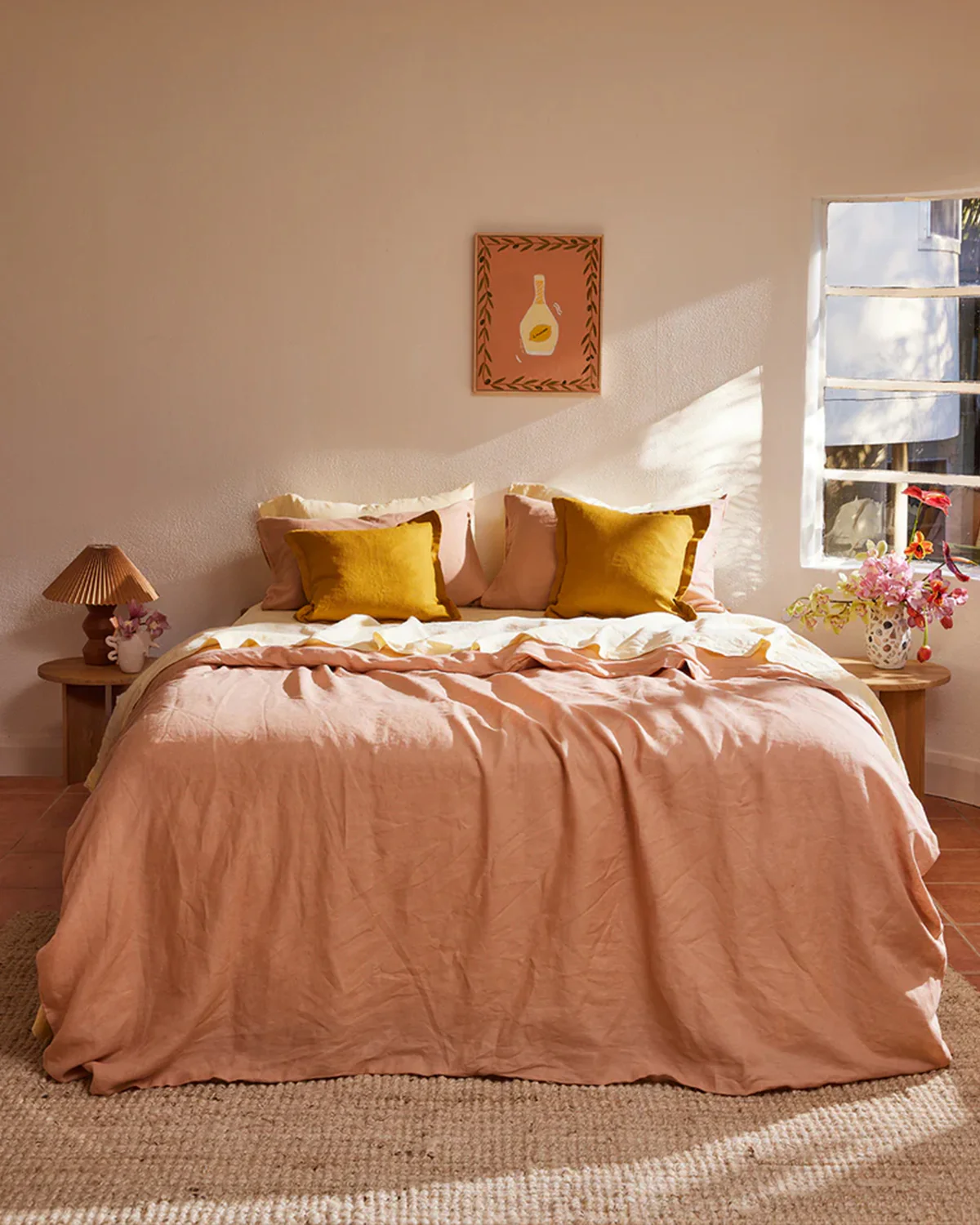 Terracotta 100% French Flax Linen Duvet Cover - Image 4