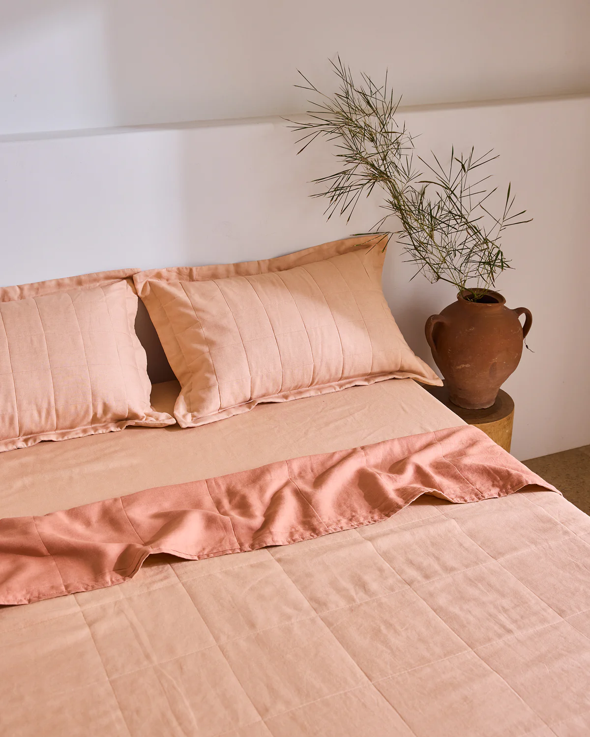 Terracotta Quilted Pillowcases (Set of Two) - Image 3