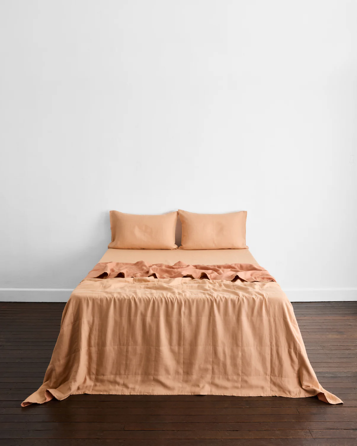 Terracotta & Hazelnut 100% French Flax Linen Quilt Set - Image 3