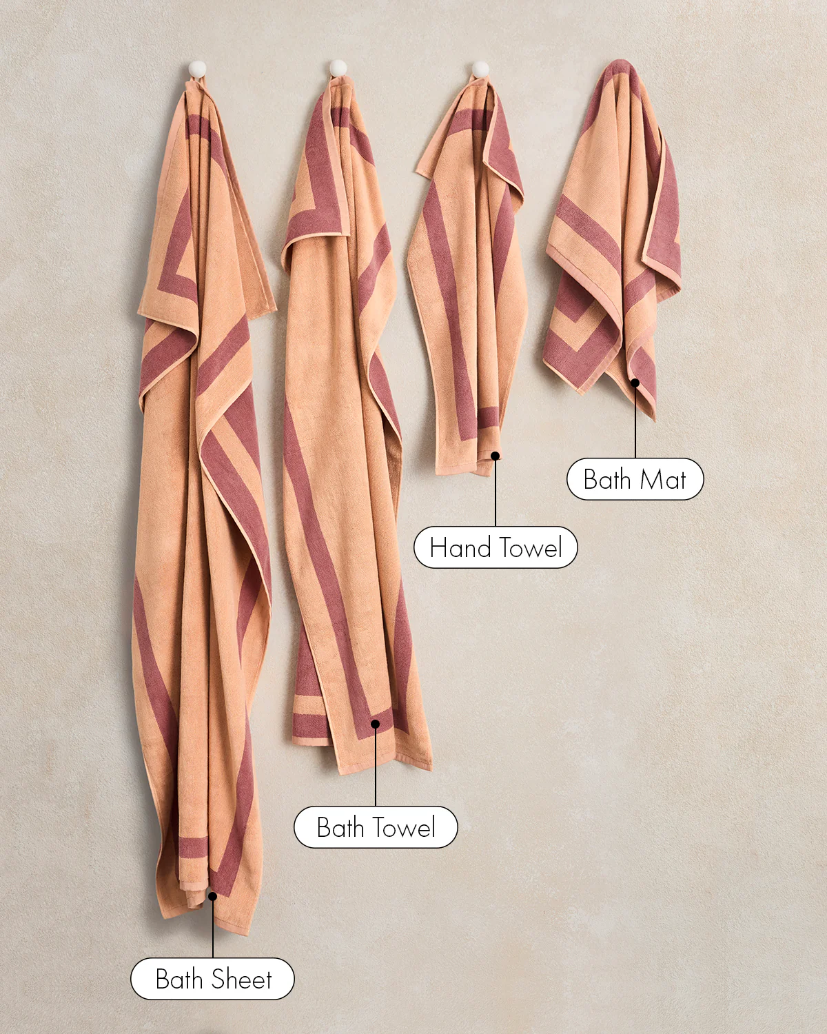 Terracotta & Pink Clay Two-Toned 100% Cotton Terry Bath Mat - Image 6