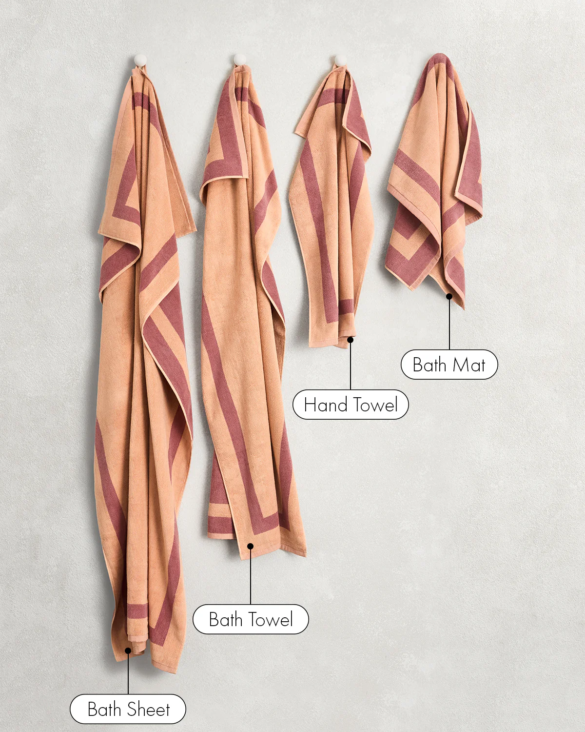 Terracotta & Pink Clay Two-Toned 100% Cotton Terry Bath Towel - Image 8