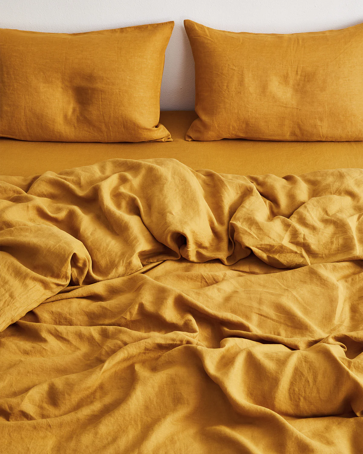 Turmeric 100% French Flax Linen Duvet Cover - Image 3