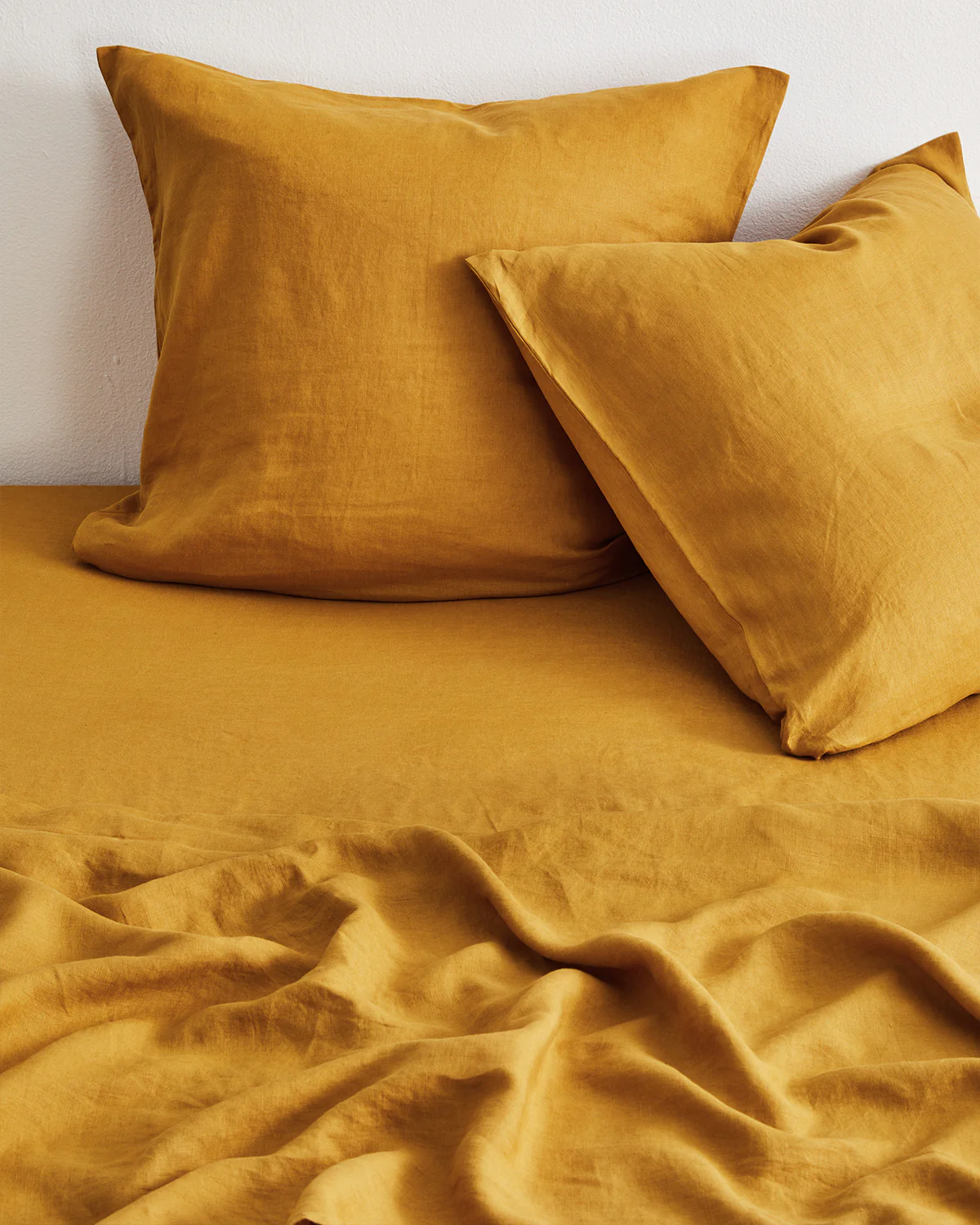 Turmeric 100% French Flax Linen European Pillowcases (Set of Two) - Image 2