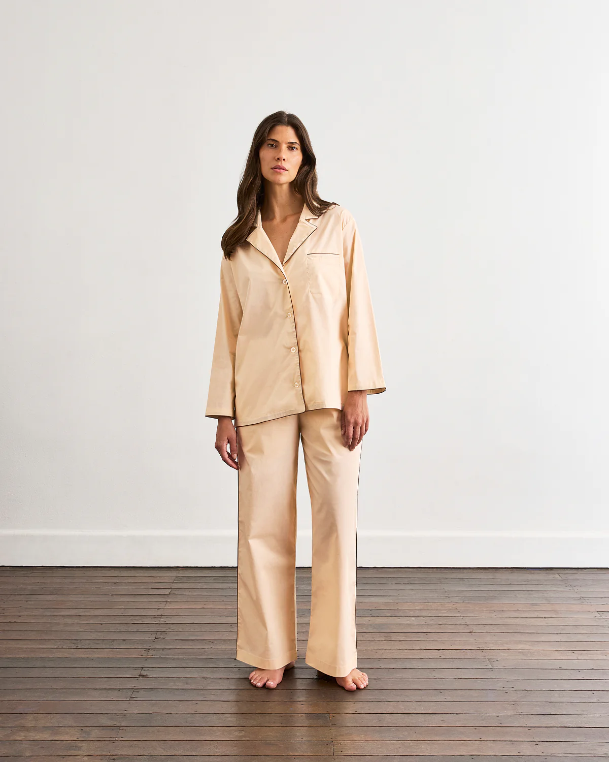 Vanilla & Espresso Piped Long Sleeve Shirt - Image 3