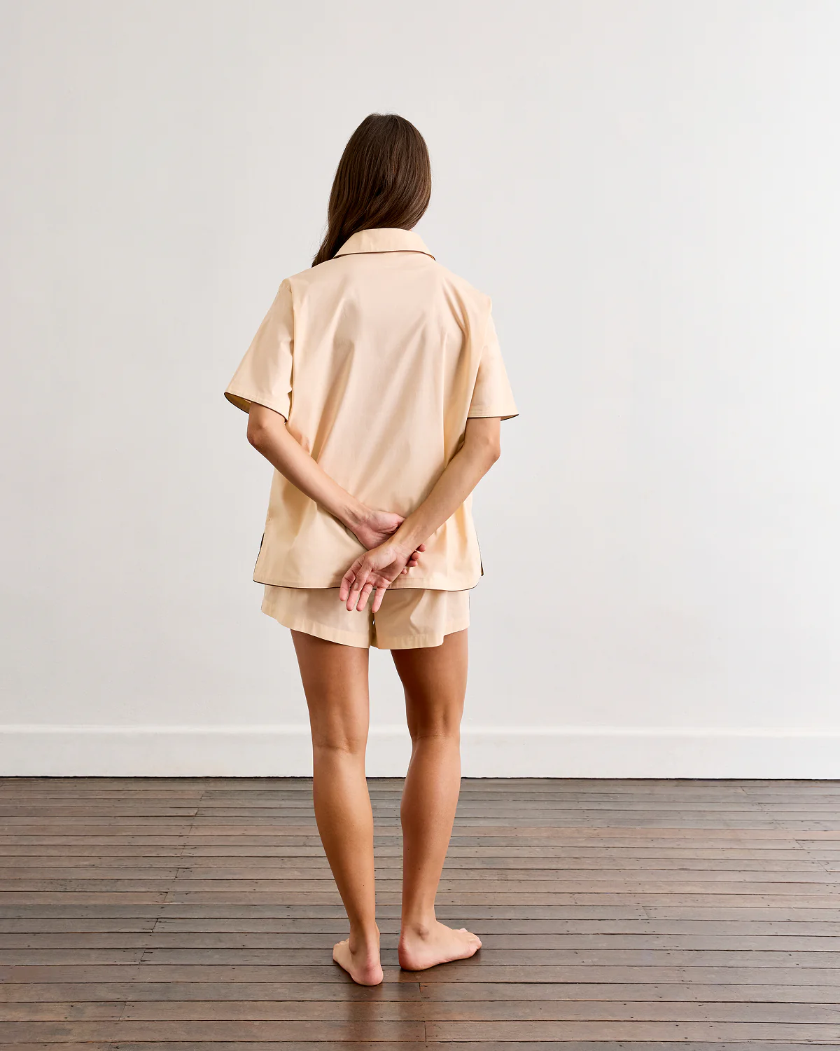 Vanilla & Espresso Piped Short Sleeve Shirt - Image 4