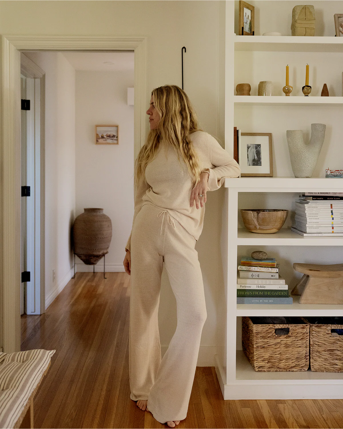Veranda Linen Knit Pants in Oatmeal - Image 8
