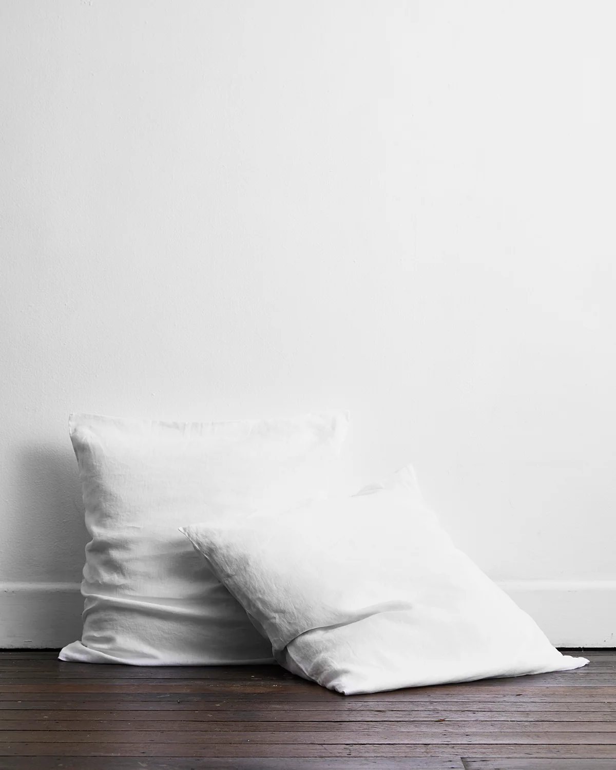White 100% French Flax Linen European Pillowcases (Set of Two)
