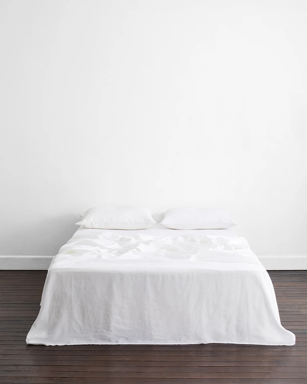 White 100% French Flax Linen Flat Sheet - Image 3