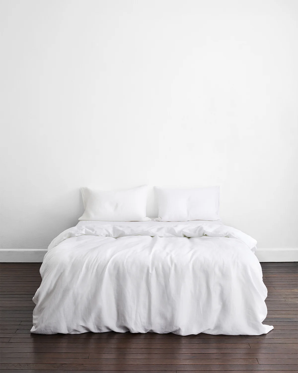 White 100% French Flax Linen Pillowcases (Set of Two) - Image 3