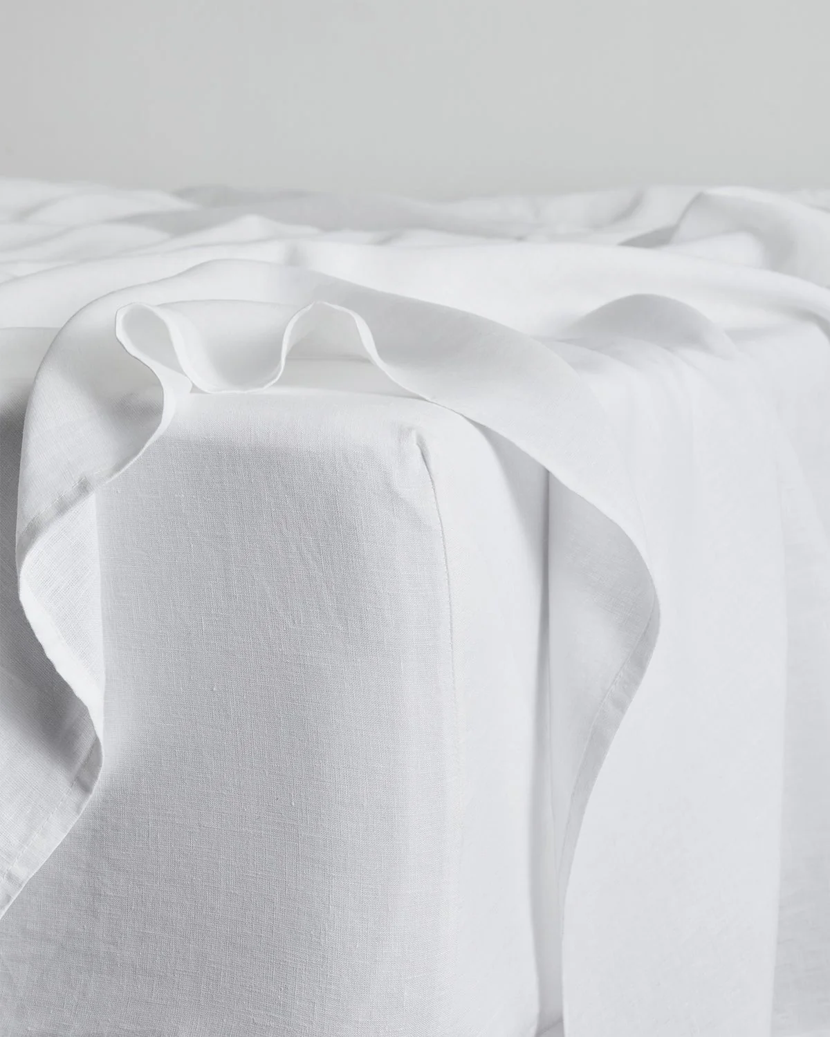 White 100% French Flax Linen Bedding Bundle - Image 5
