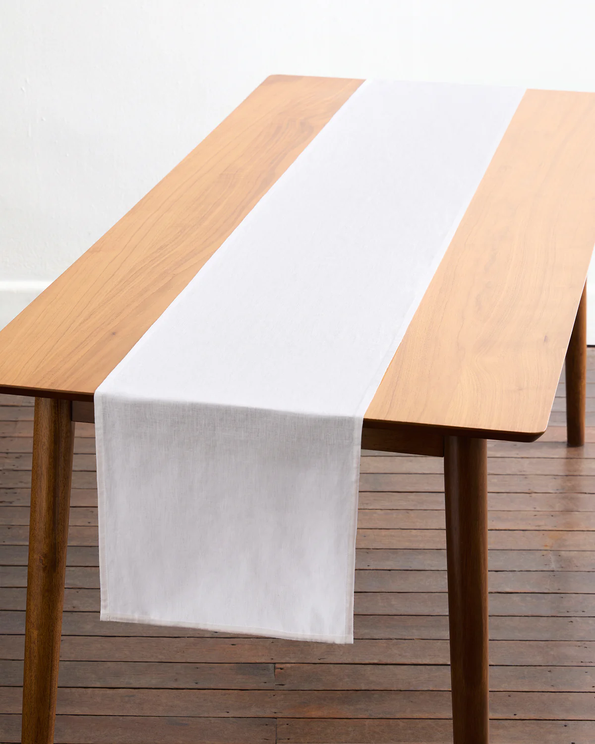 White 100% French Flax Linen Table Runner - Image 5