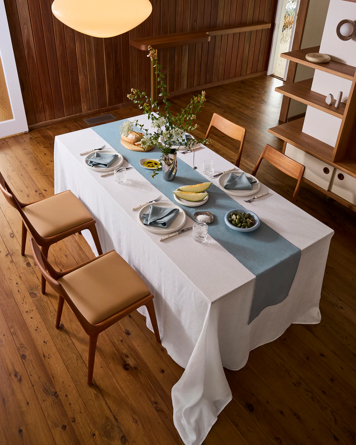 Lagoon 100% French Flax Linen Table Runner